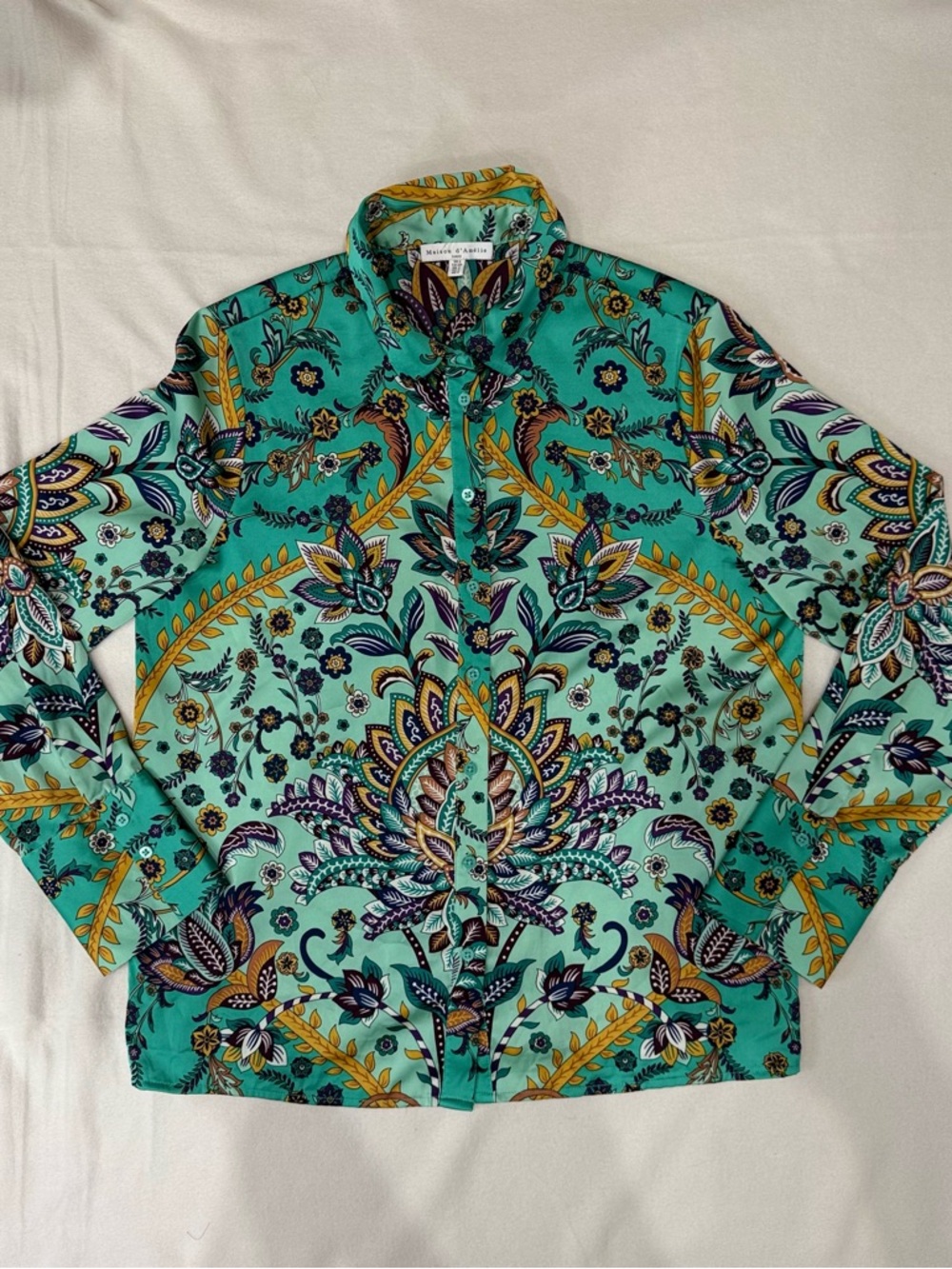 Maison d’Amélie Printed Button-Up Blouse
